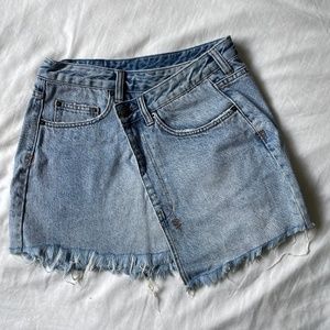 Criss Cross Denim Skirt